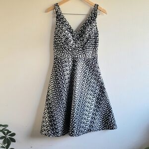 Eva Franco, Metallic‎ Silver and Black Cocktail Party Dress, Size 4 - NWOT